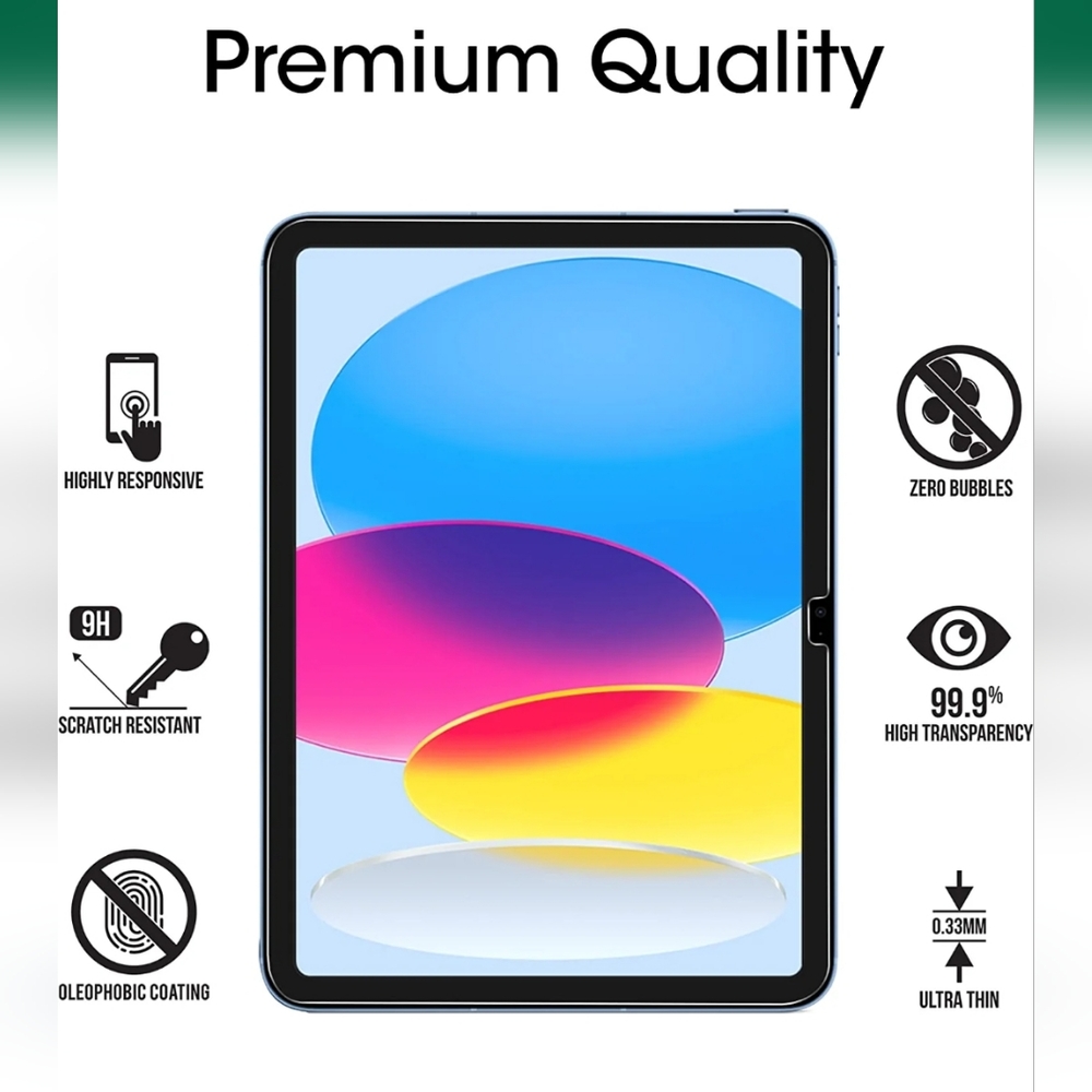 amFilm 2-Pack Glass Screen Protector Compatible with iPad 10th Generation 10.9